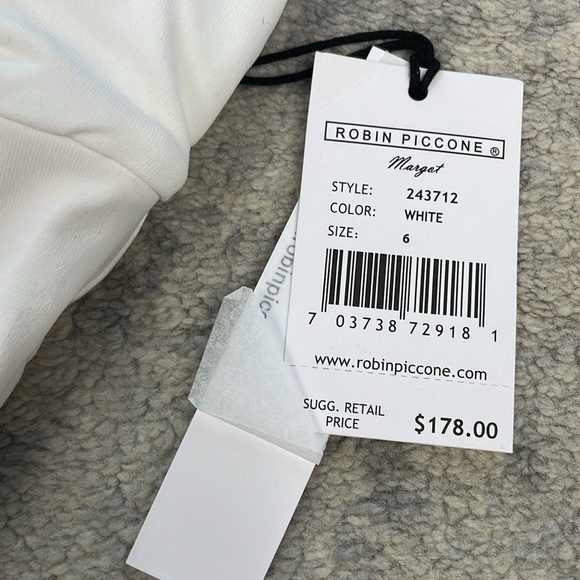 NWT Robin Piccone Margot Lingerie One Piece Swimsuit White Honeymoon Sz 8 - Picture 5 of 11